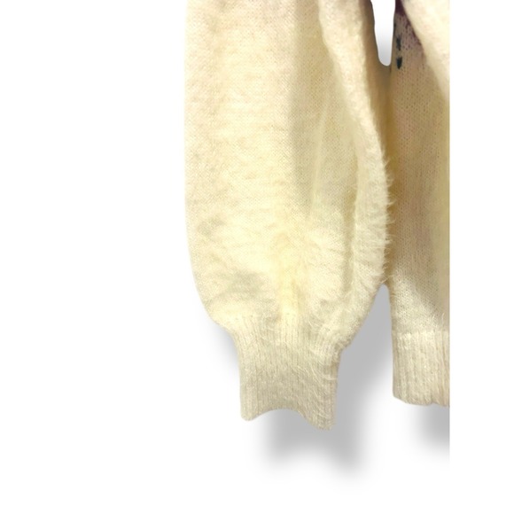 Fair Isle Sweater Size Medium Boho Country Oversized Cozy Knit Cream Multicolor - Picture 10 of 13
